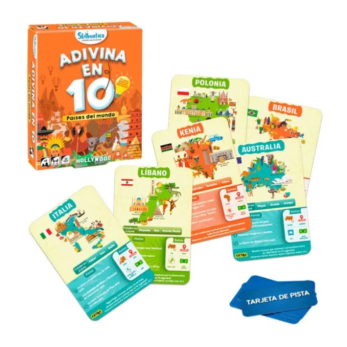 Juego de preguntas ¡Adivina en 10! Países del mundo - Skillmatics