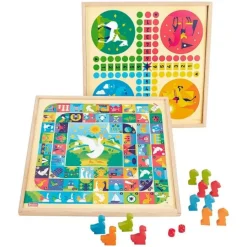 Juego parchís y oca de madera - Jeujura