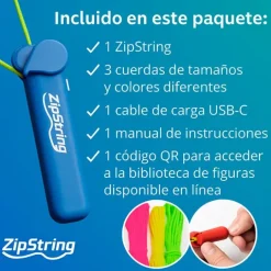 Juguete con 3 cuerdas voladoras - ZipString azul