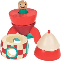 Kit cohete magnético de madera rojo - Janod