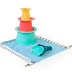Kit mochila de playa con moldes apilables Alto y pala y rastrillo Raki - Quut