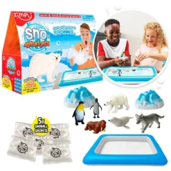 Kit sensorial invierno con nieve artificial, bandeja y animales - Zimpli Kids