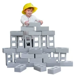 Ladrillos de construcción grandes de goma grises (20) - Playlearn