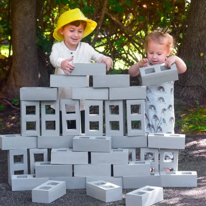 Ladrillos de construcción grandes de goma grises (20) - Playlearn