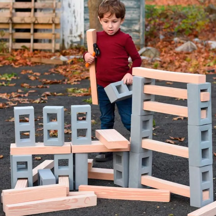 Ladrillos de construcción grandes de goma grises (20) - Playlearn