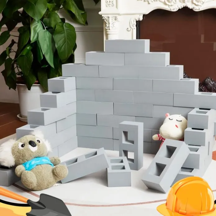 Ladrillos de construcción grandes de goma grises (20) - Playlearn