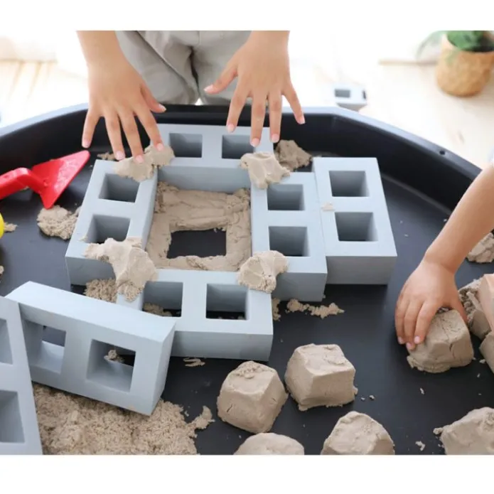 Ladrillos de construcción grandes de goma grises (20) - Playlearn