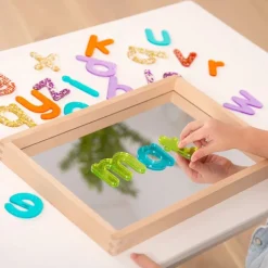 Letras abecedario minúsculas de colores con purpurina acrílicas (26) - Tickit
