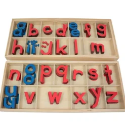 Letras alfabeto móvil grande imprenta minúsculas de madera - Montessori
