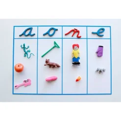 Letras alfabeto móvil pequeño cursiva minúsculas de madera - Montessori