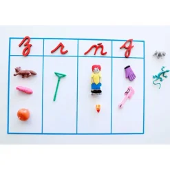 Letras alfabeto móvil pequeño cursiva minúsculas de madera - Montessori