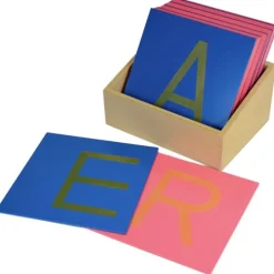 Letras de lija alfabeto mayúsculas imprenta - Montessori