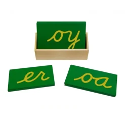 Letras de lija doble alfabeto minúsculas cursiva - Montessori