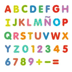 Letras mayúsculas y números magnéticos de madera (75) - Andreu Toys