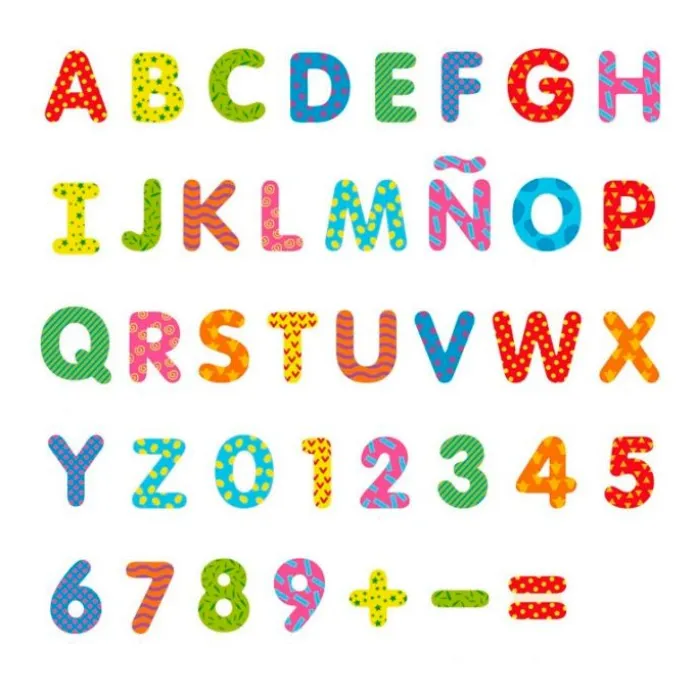 Letras mayúsculas y números magnéticos de madera (75) - Andreu Toys