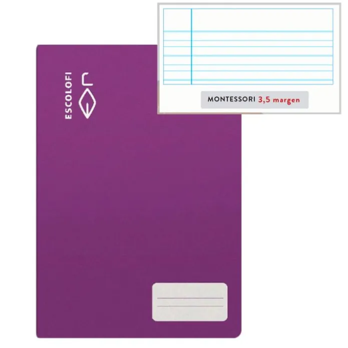 Libreta pauta Montessori 3,5 mm con margen 32 hojas A5