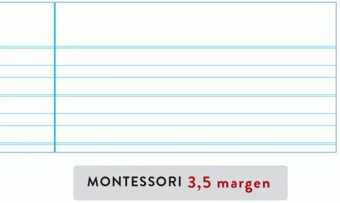 Libreta pauta Montessori 3,5 mm con margen 32 hojas A5
