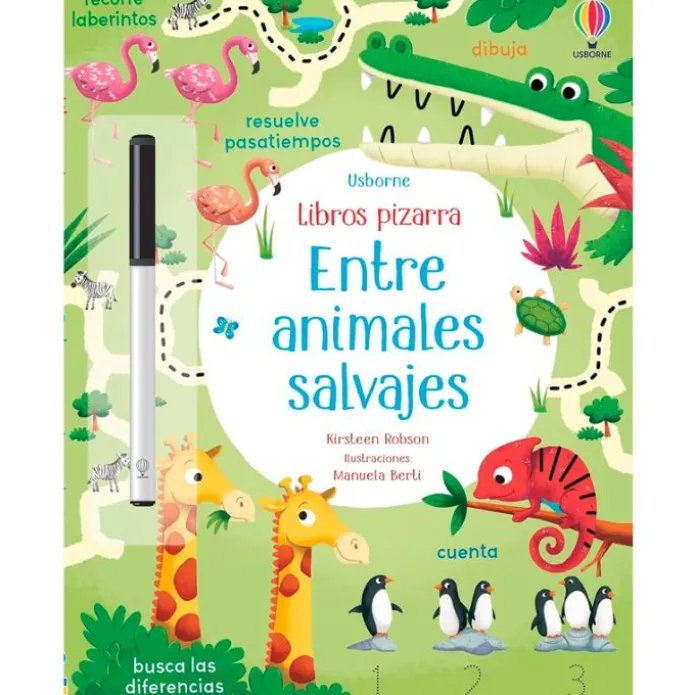 Libro pizarra Entre animales salvajes - Usborne