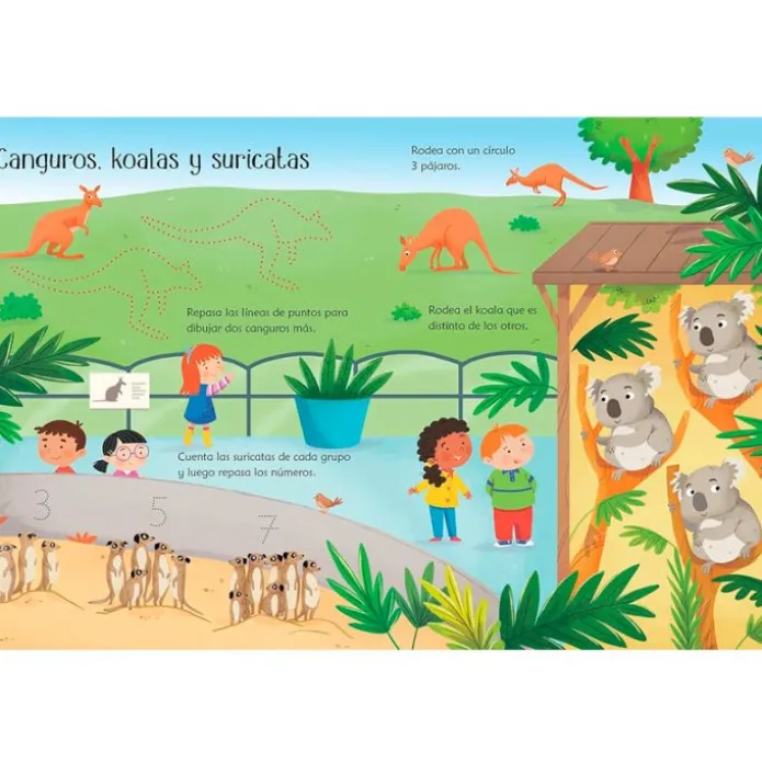 Libro pizarra Entre animales salvajes - Usborne