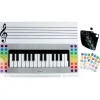 Lámina con pentagrama, teclado y notas musicales - HenBea