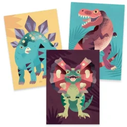 Láminas para completar con papel metalizado Dinosaurios - Djeco