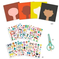 Láminas para recortar y decorar con pegatinas Peluquería - Djeco