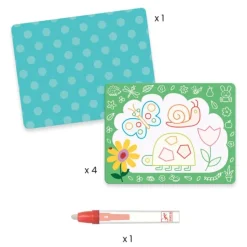 Láminas y bolígrafo mágico para colorear con agua Garabatos- Djeco