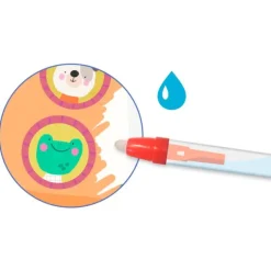 Láminas y bolígrafo mágico para colorear con agua Vehículos - Djeco