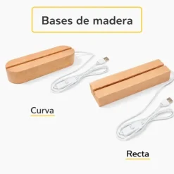 Lámpara personalizada corazón nombres o texto - Metacrilato y madera