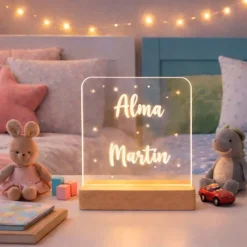 Lámpara personalizada cuadrada - Metacrilato y madera