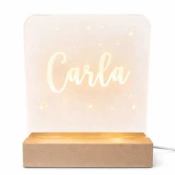 Lámpara personalizada cuadrada - Metacrilato y madera