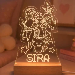 Lámpara personalizada K-Pop nombre - Metacrilato y madera