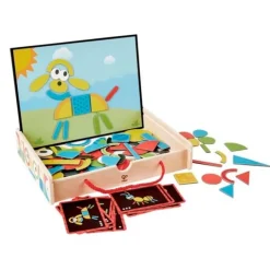 Maletín de madera con piezas magnéticas 105 piezas - Hape