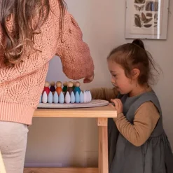 Mandala con 36 copos de nieve de madera colores azules - Grapat