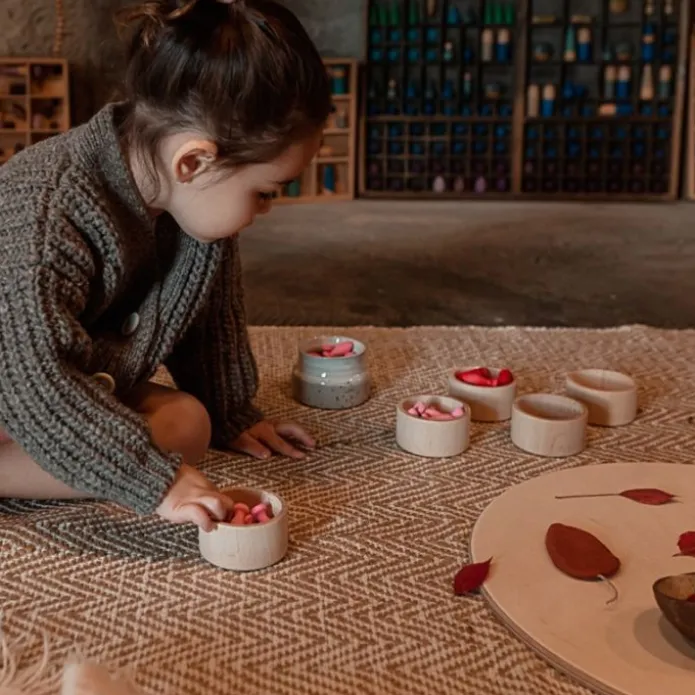 Mandala con 36 pétalos de madera colores rojos - Grapat