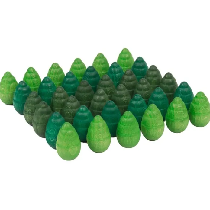 Mandala con 36 árboles de madera colores verdes - Grapat
