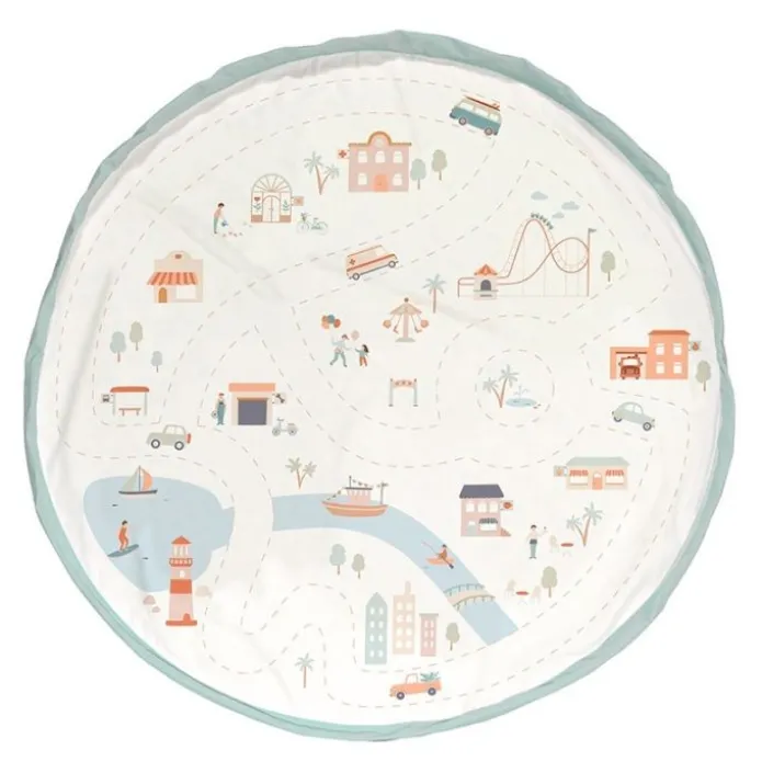 Manta de juegos y saco de almacenamiento ciudad con carretera - Play&go