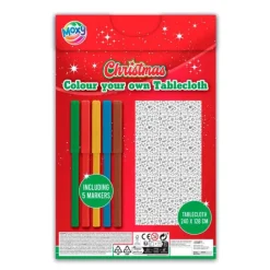 Mantel para colorear y 5 rotuladores Navidad