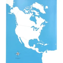 Mapa de América del Norte sin nombres - Montessori