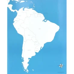 Mapa de América del Sur con nombres - Montessori