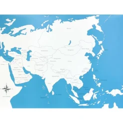 Mapa de Asia con nombres - Montessori