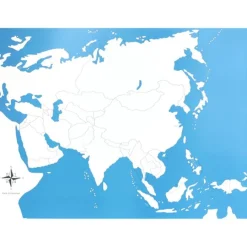 Mapa de Asia sin nombres - Montessori
