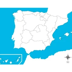 Mapa de España sin nombres - Montessori
