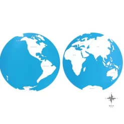 Mapa del mundo continentes con nombres - Montessori