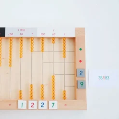 Marco ábaco plano de madera para multiplicación - Montessori