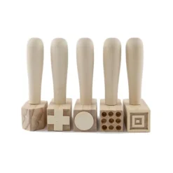 Martillos de madera con patrones para plastilina y arena (5) - Deukaliptus