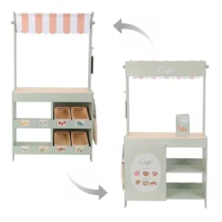Mercado cafetería de madera 2 en 1 - Little Dutch
