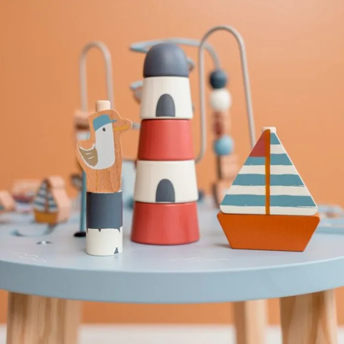 Mesa de actividades de madera peces y barcos - Little Dutch