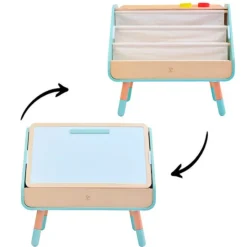 Mesa de dibujo con pizarras y biblioteca 2 en 1 - Hape