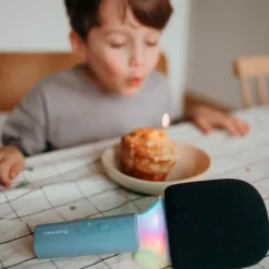 Micrófono con efectos de luz y sonido Kidymic azul - Kidywolf